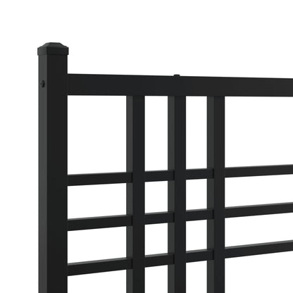 Estrutura de cama com cabeceira e pés 100x190 cm metal preto