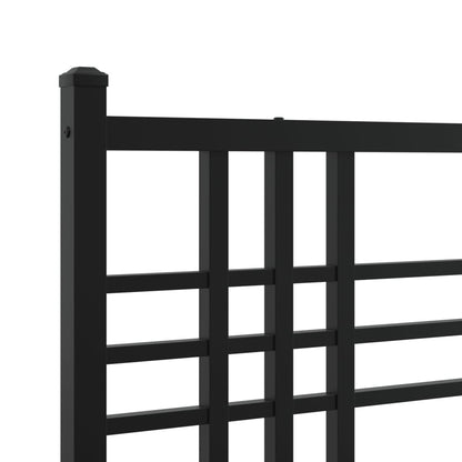 Estrutura de cama com cabeceira e pés 100x200 cm metal preto