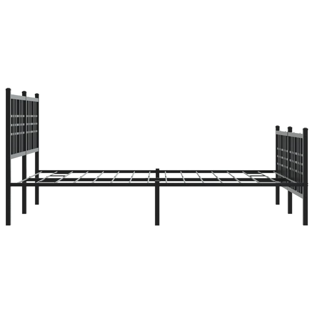 Estrutura de cama com cabeceira e pés 120x190 cm metal preto