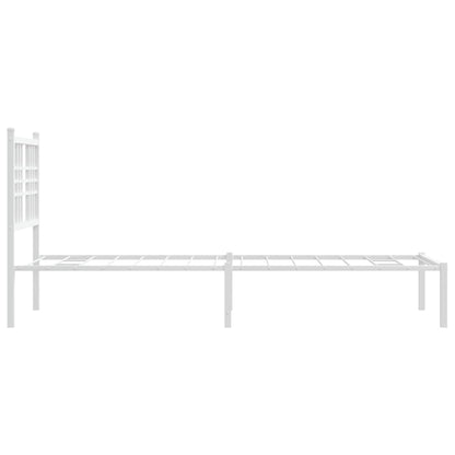 Estrutura de cama com cabeceira 75x190 cm metal branco