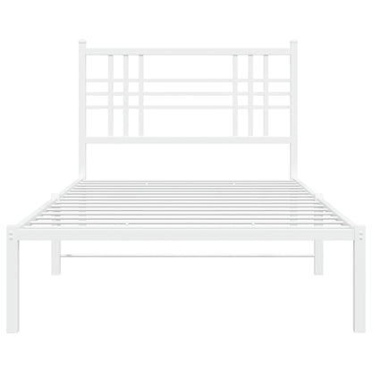 Estrutura de cama com cabeceira 90x190 cm metal branco