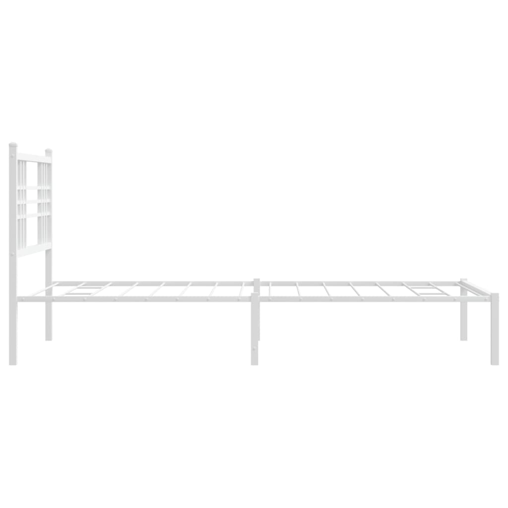 Estrutura de cama com cabeceira 90x190 cm metal branco