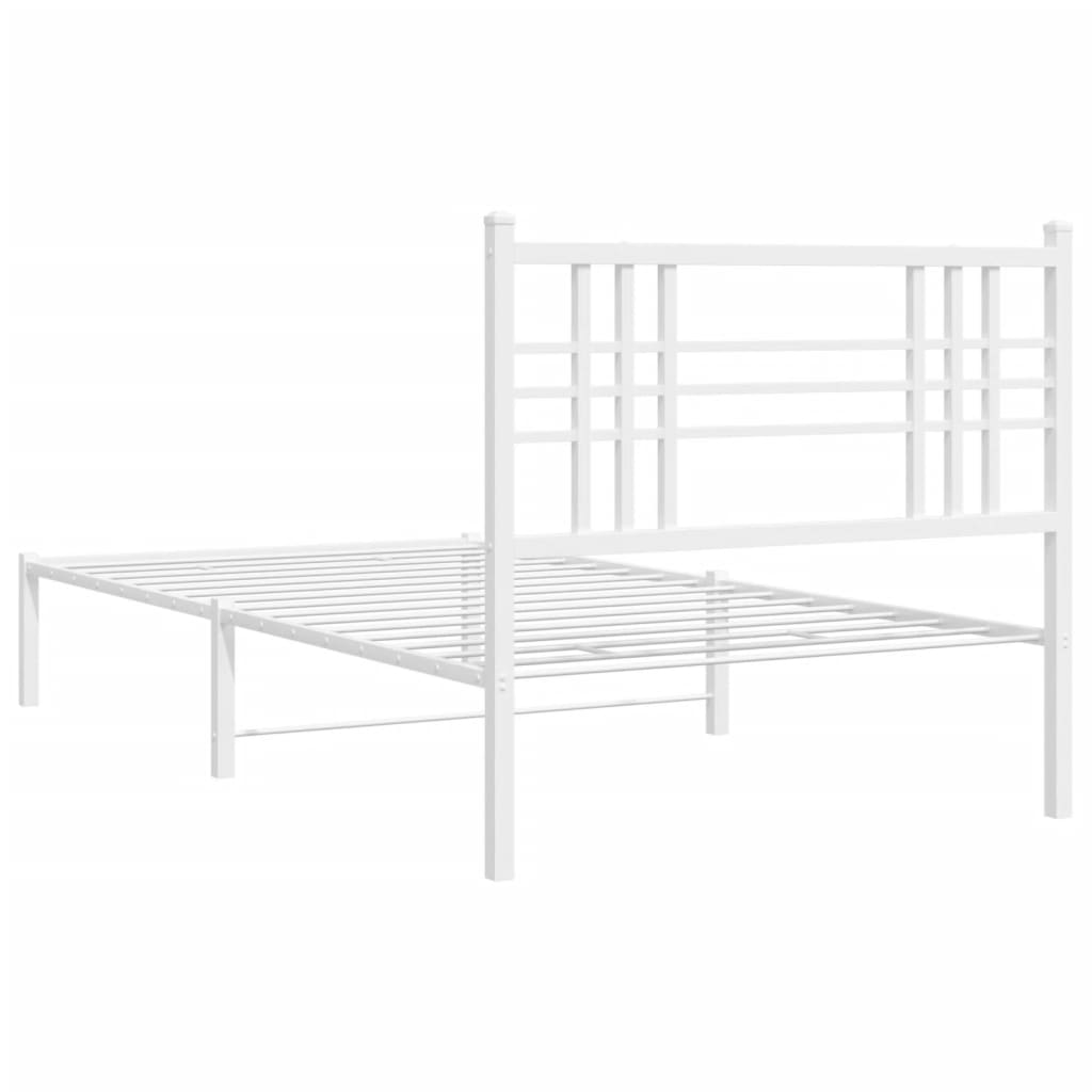 Estrutura de cama com cabeceira 90x190 cm metal branco