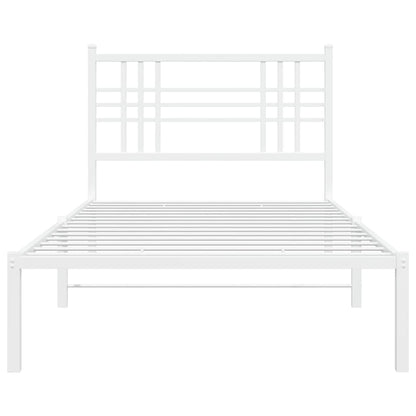 Estrutura de cama com cabeceira 90x200 cm metal branco