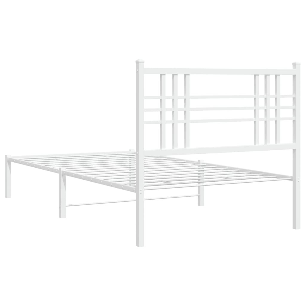 Estrutura de cama com cabeceira 90x200 cm metal branco