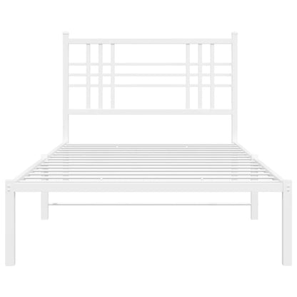 Estrutura de cama com cabeceira 100x200 cm metal branco