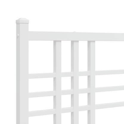 Estrutura de cama com cabeceira 100x200 cm metal branco