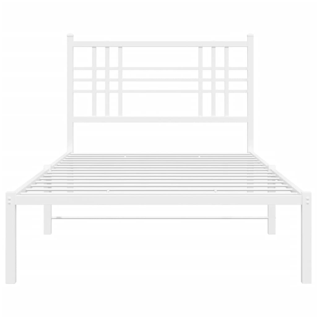 Estrutura de cama em metal com cabeceira 107x203 cm branco