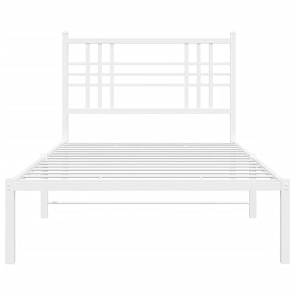 Estrutura de cama em metal com cabeceira 107x203 cm branco