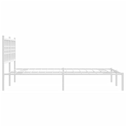 Estrutura de cama com cabeceira 120x190 cm metal branco