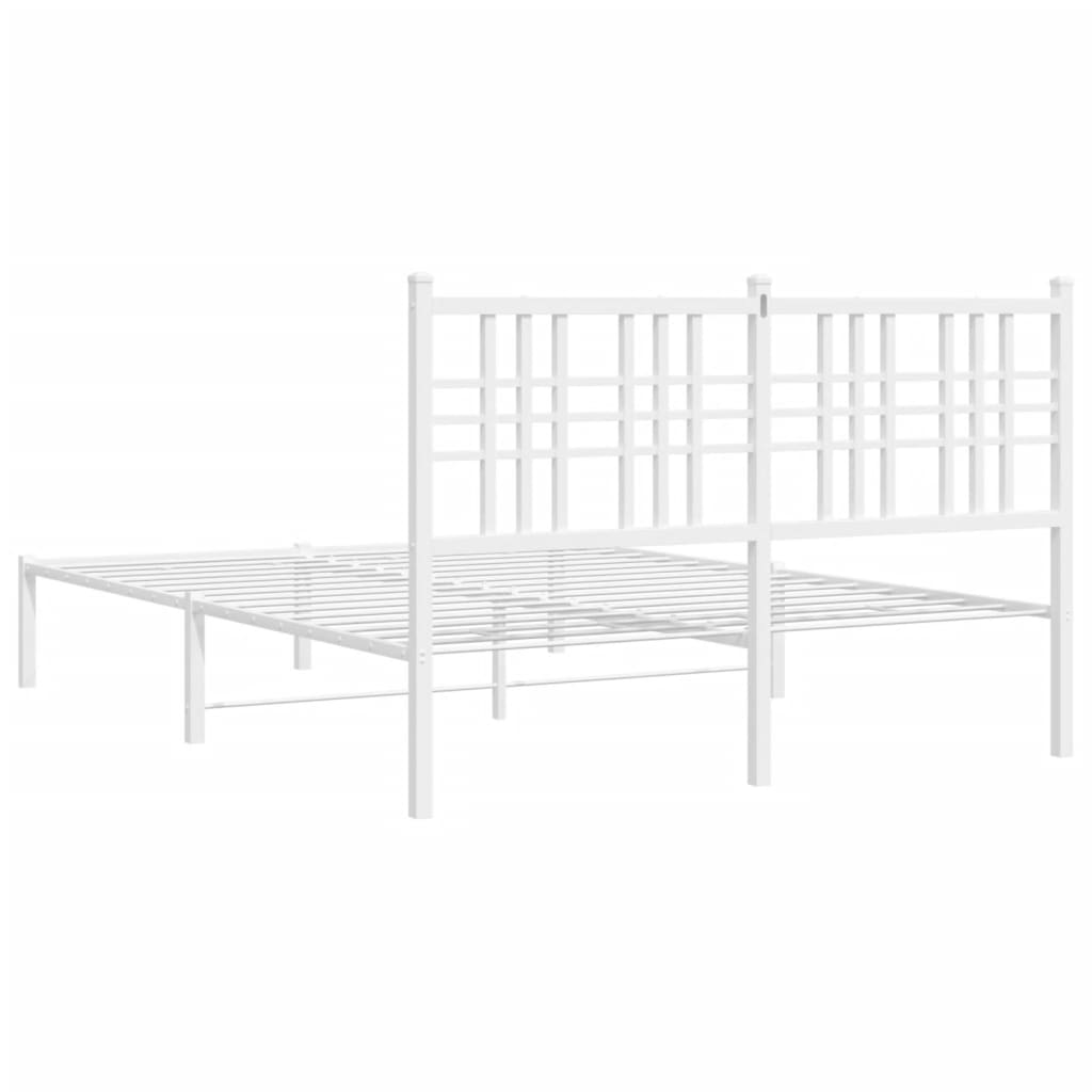 Estrutura de cama com cabeceira 120x190 cm metal branco