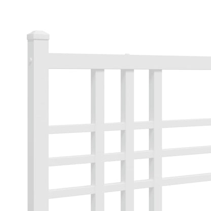 Estrutura de cama com cabeceira 120x190 cm metal branco