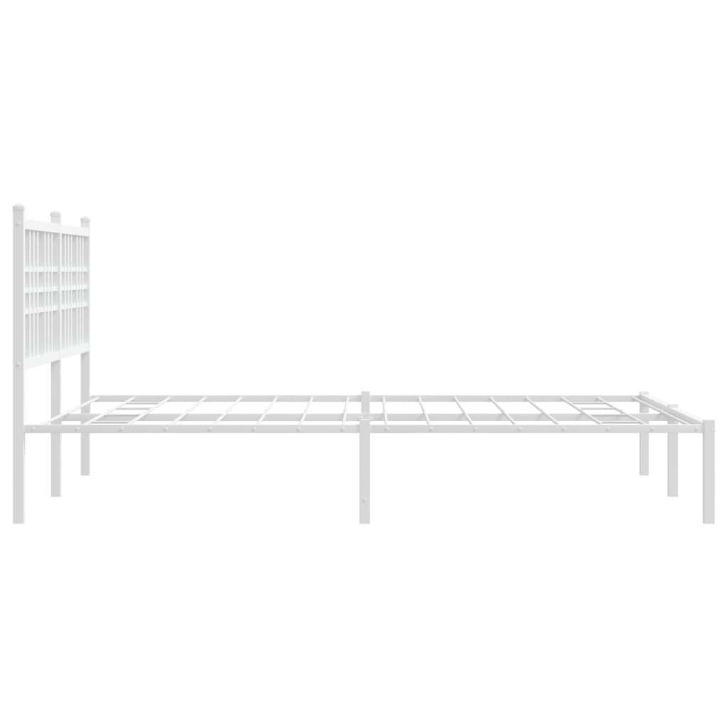 Estrutura de cama com cabeceira 120x200 cm metal branco