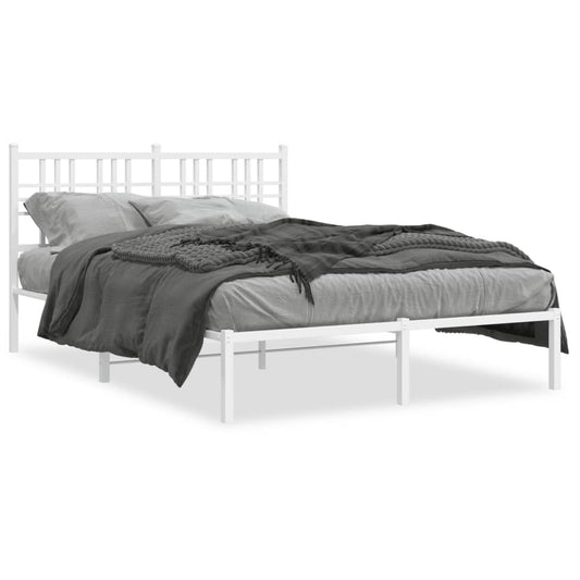 Estrutura de cama com cabeceira 120x200 cm metal branco