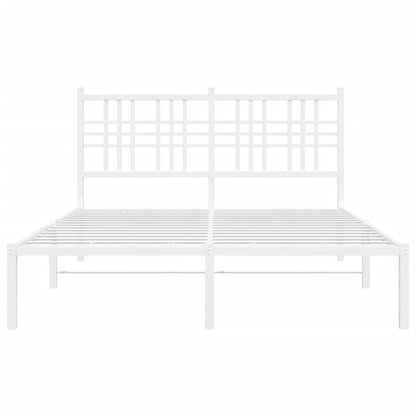 Estrutura de cama com cabeceira 135x190 cm metal branco