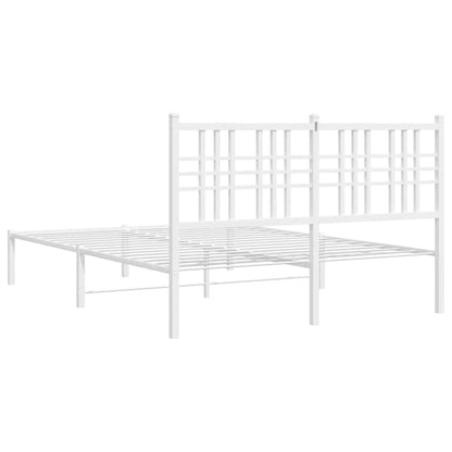 Estrutura de cama com cabeceira 135x190 cm metal branco