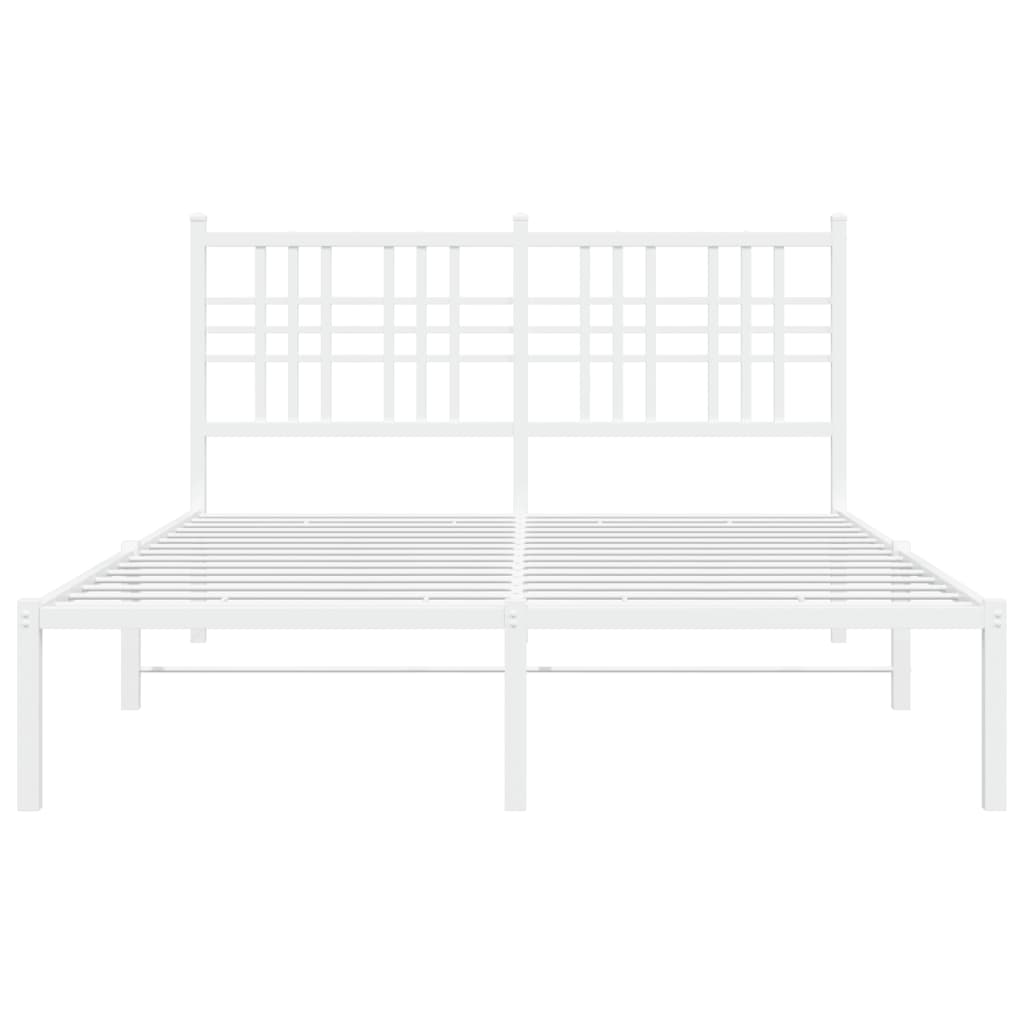 Estrutura de cama com cabeceira 140x190 cm metal branco