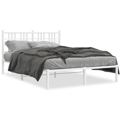 Estrutura de cama com cabeceira 140x200 cm metal branco