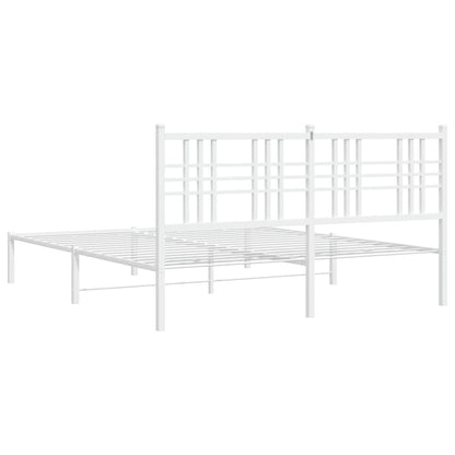 Estrutura de cama com cabeceira 150x200 cm metal branco