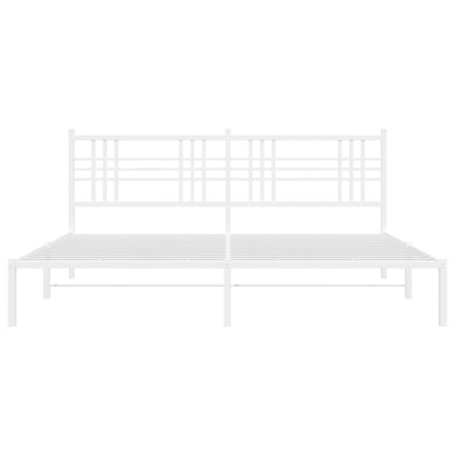 Estrutura de cama com cabeceira 183x213 cm metal branco