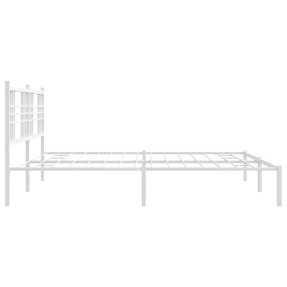 Estrutura de cama com cabeceira 183x213 cm metal branco