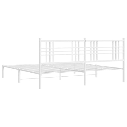 Estrutura de cama com cabeceira 183x213 cm metal branco