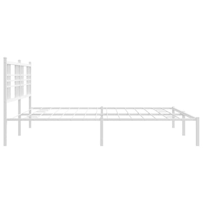 Estrutura de cama com cabeceira 193x203 cm metal branco