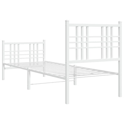 Estrutura de cama com cabeceira e pés 80x200 cm metal branco