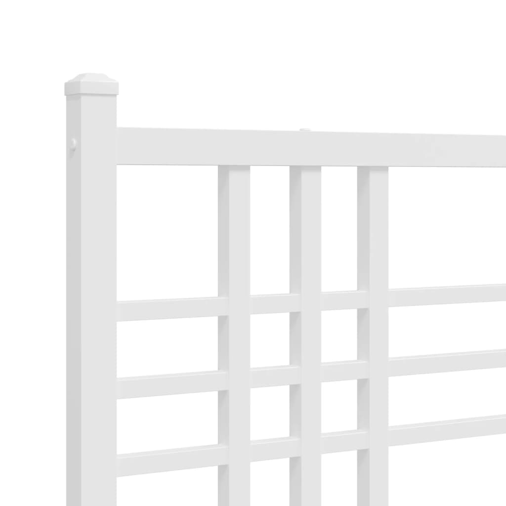 Estrutura de cama com cabeceira e pés 100x190 cm metal branco