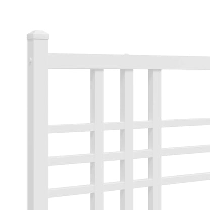 Estrutura de cama com cabeceira e pés 100x190 cm metal branco