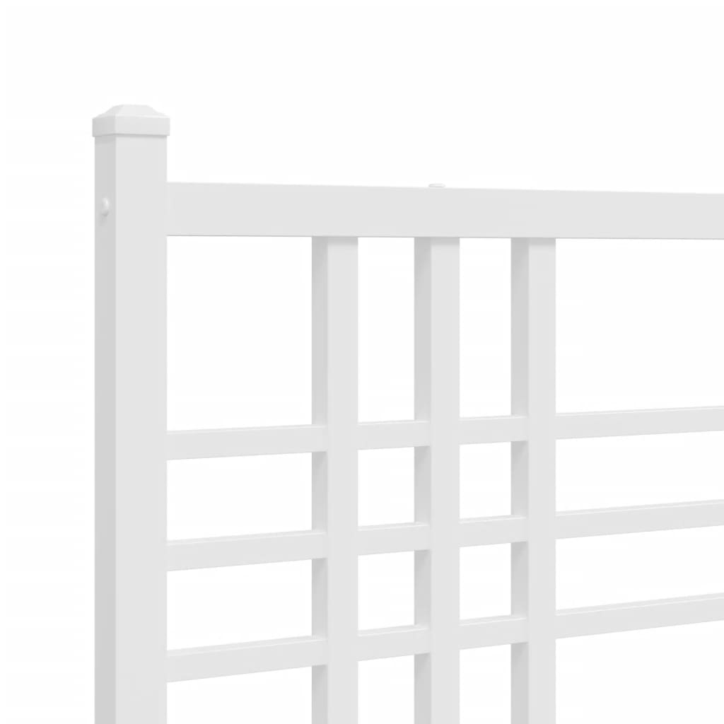 Estrutura de cama com cabeceira e pés 107x203 cm metal branco