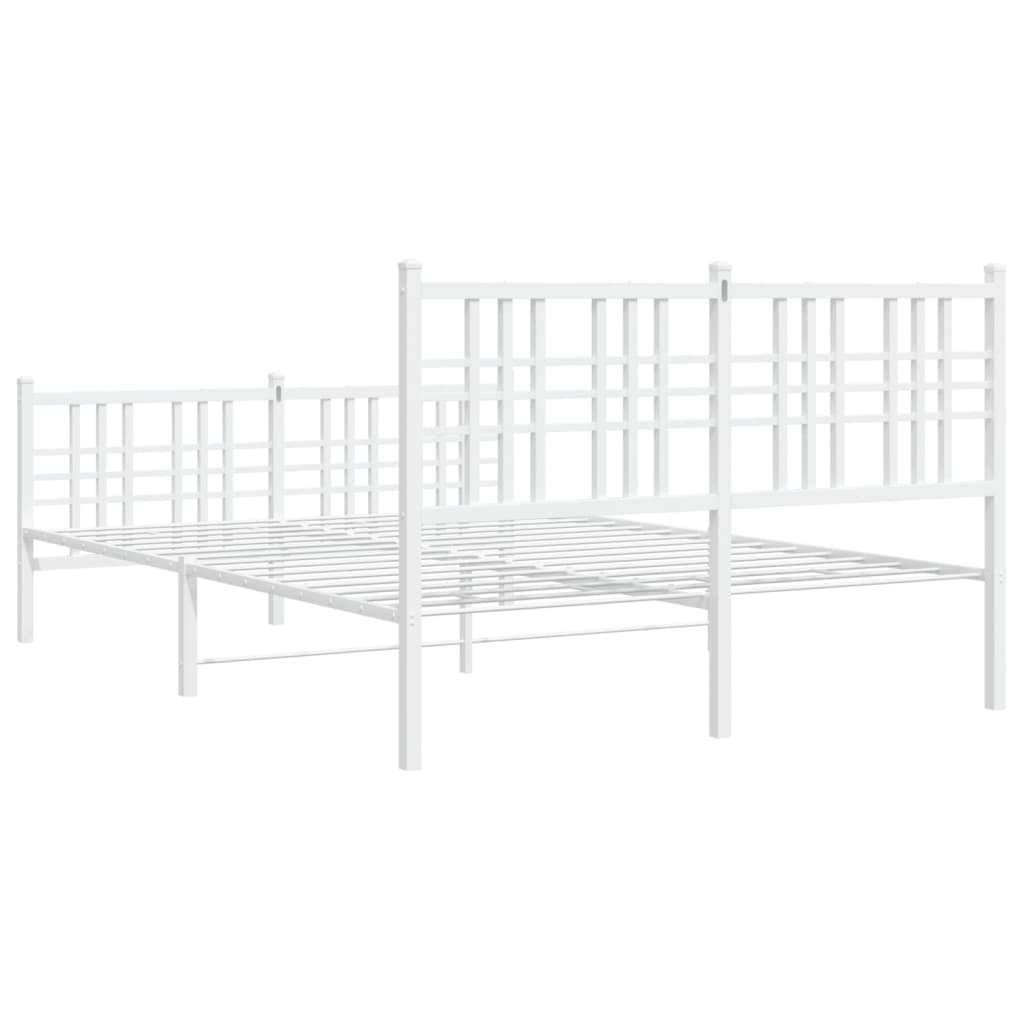 Estrutura de cama com cabeceira e pés 120x200 cm metal branco