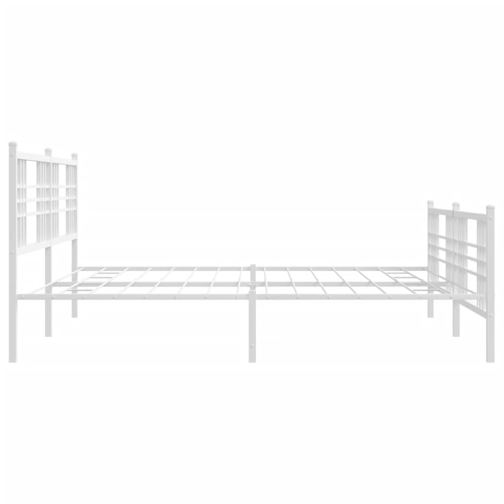 Estrutura de cama com cabeceira e pés 183x213 cm metal branco