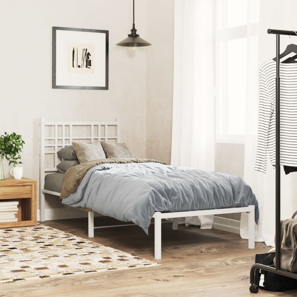 Cabeceira de cama 80 cm metal branco