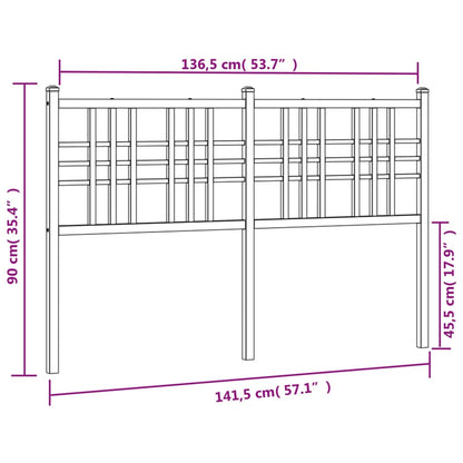 Cabeceira de cama 137 cm metal branco