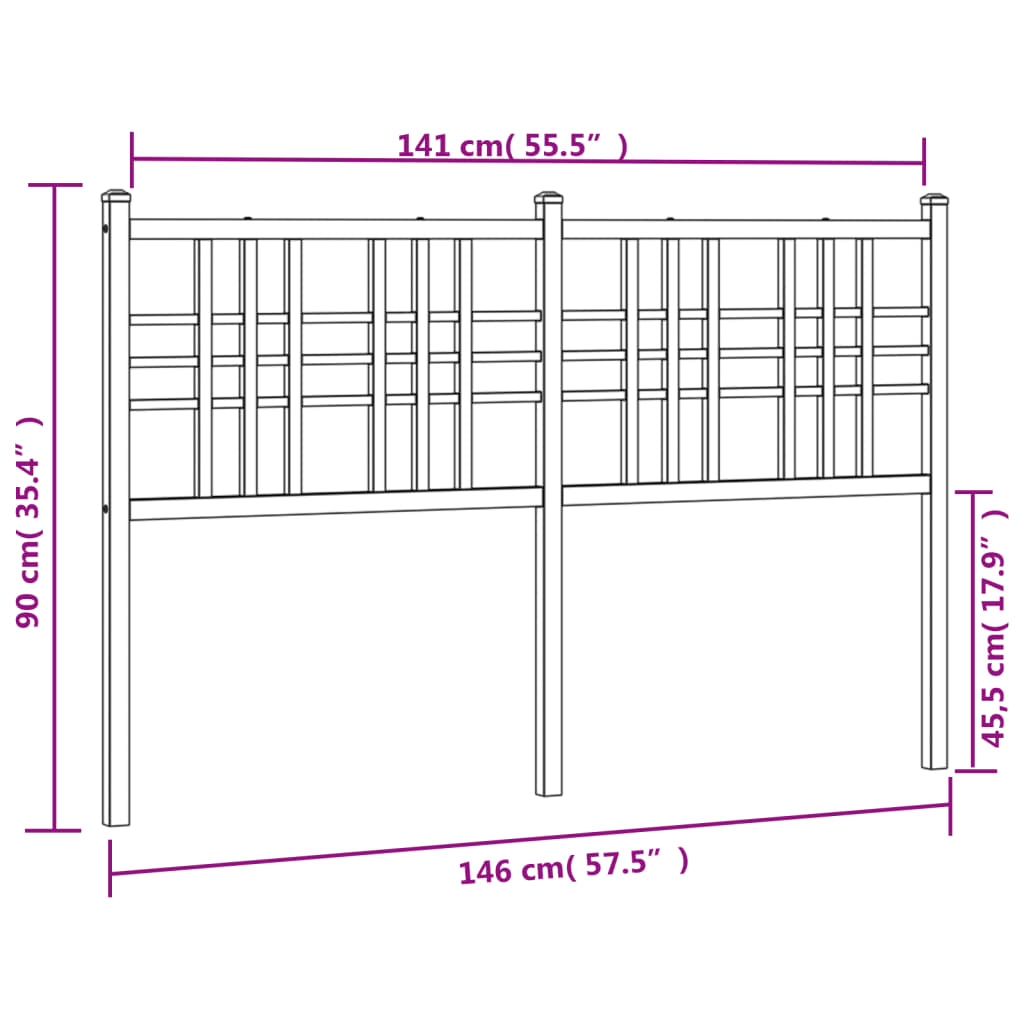 Cabeceira de cama 140 cm metal branco