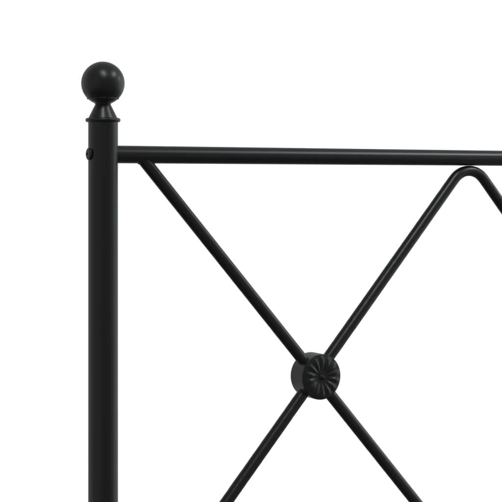 Estrutura de cama com cabeceira 75x190 cm metal preto