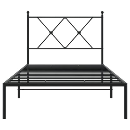 Estrutura de cama com cabeceira 90x190 cm metal preto