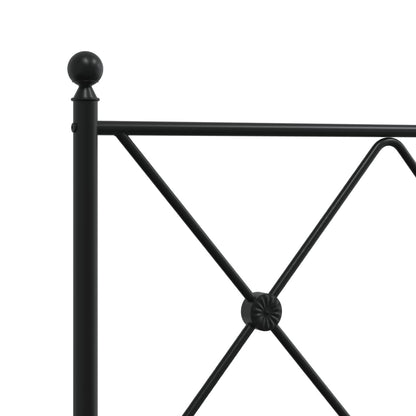 Estrutura de cama com cabeceira 90x190 cm metal preto