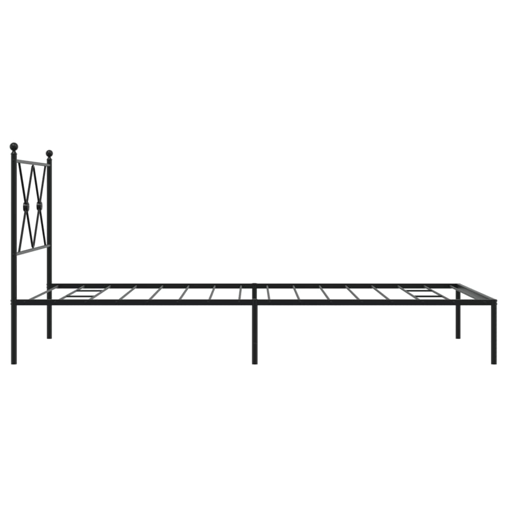 Estrutura de cama com cabeceira 90x200 cm metal preto