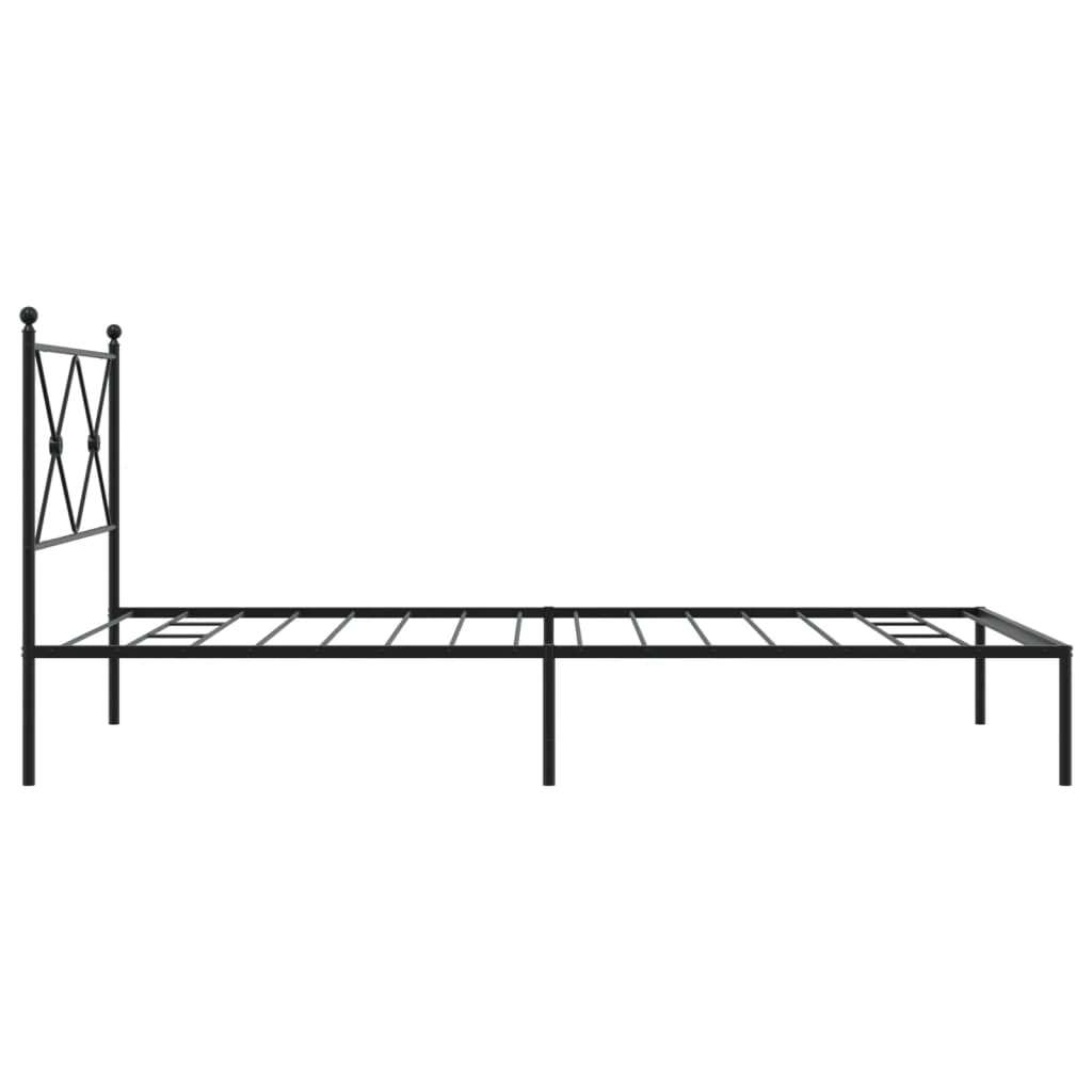 Estrutura de cama com cabeceira 100x190 cm metal preto