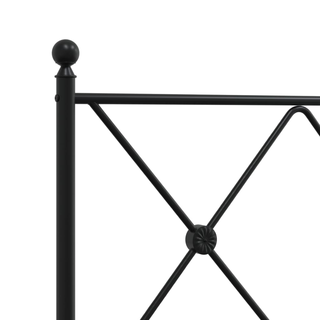 Estrutura de cama com cabeceira 100x190 cm metal preto