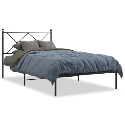 Estrutura de cama com cabeceira 100x190 cm metal preto