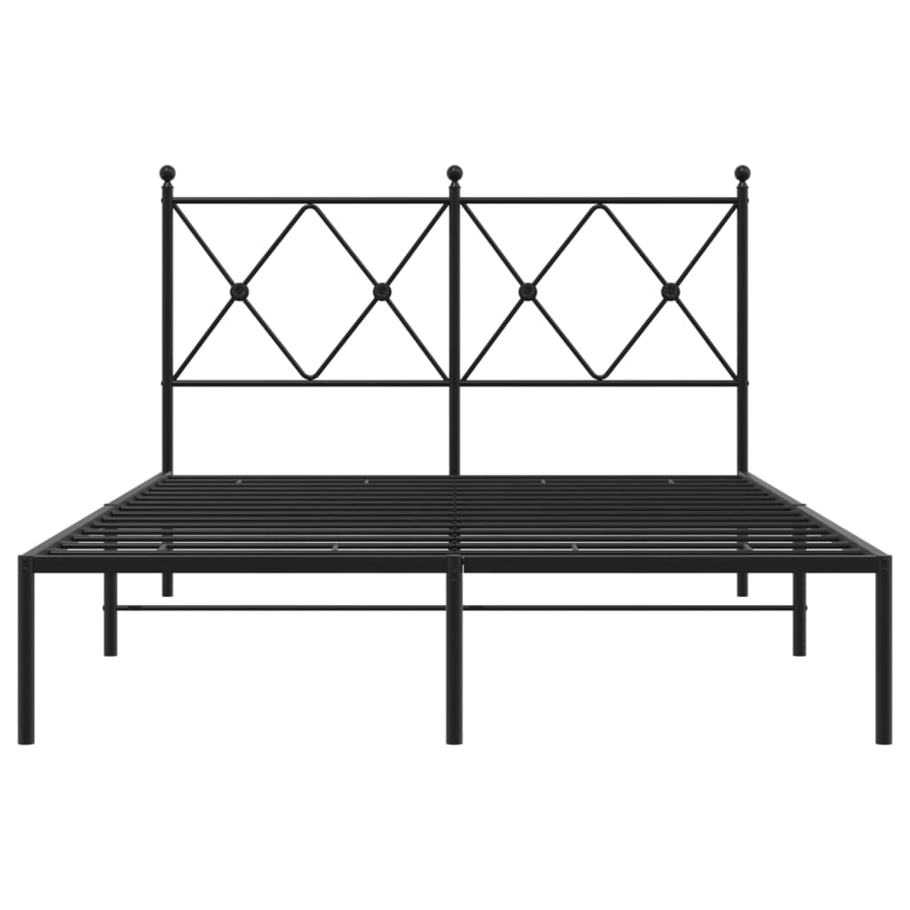 Estrutura de cama com cabeceira 120x190 cm metal preto