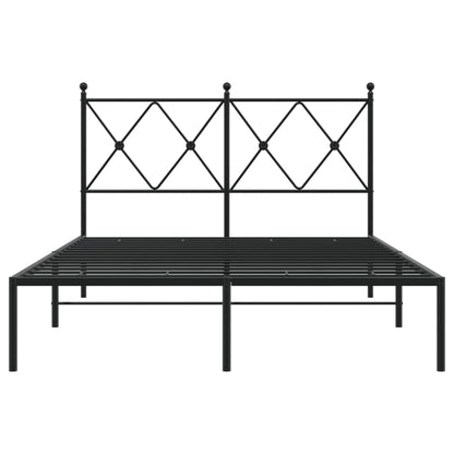 Estrutura de cama com cabeceira 120x190 cm metal preto