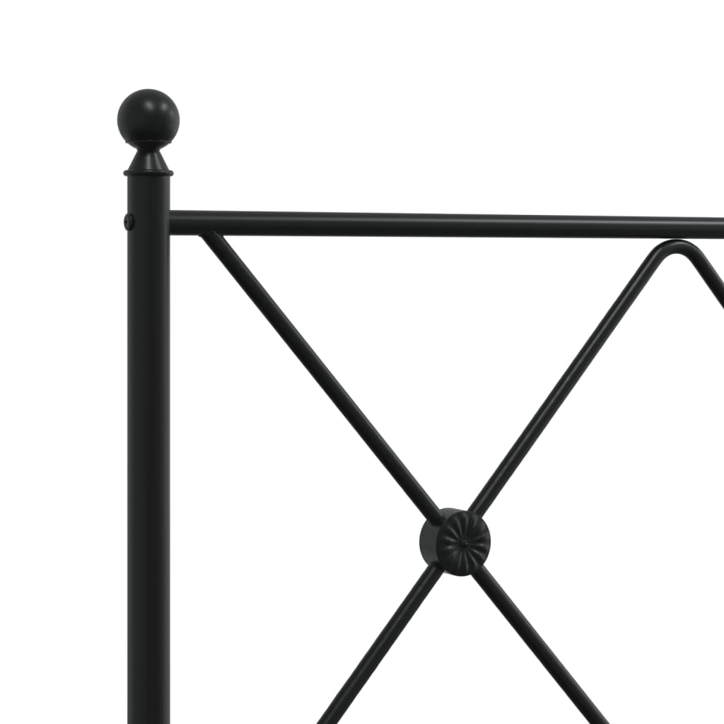 Estrutura de cama com cabeceira 120x190 cm metal preto