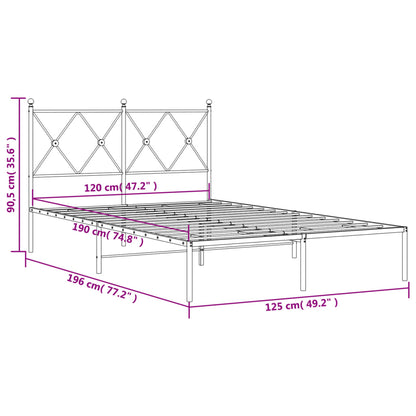 Estrutura de cama com cabeceira 120x190 cm metal preto