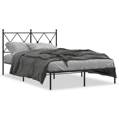 Estrutura de cama com cabeceira 120x190 cm metal preto