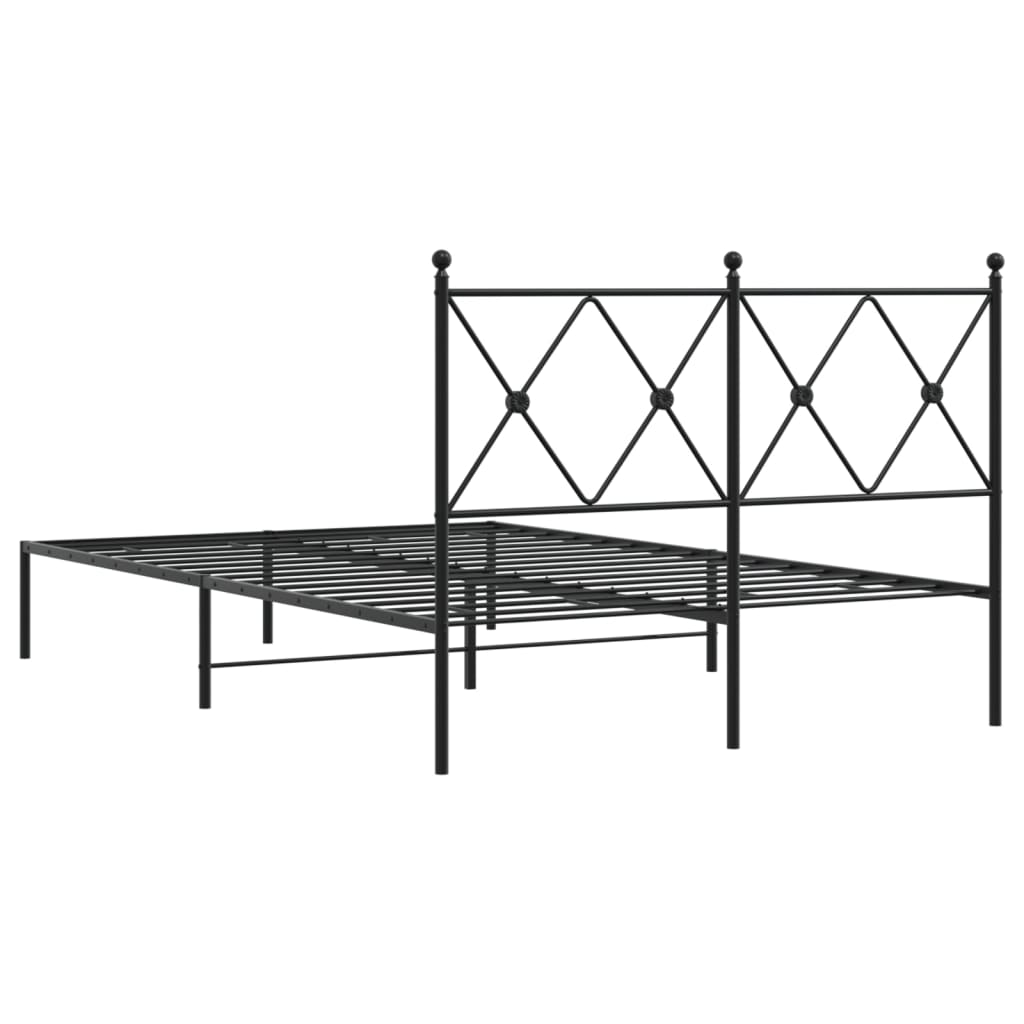 Estrutura de cama com cabeceira 120x200 cm metal preto