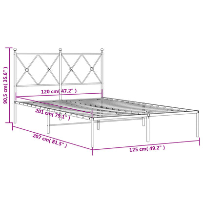 Estrutura de cama com cabeceira 120x200 cm metal preto